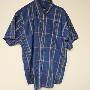 Men's Blue Plaid Shirt